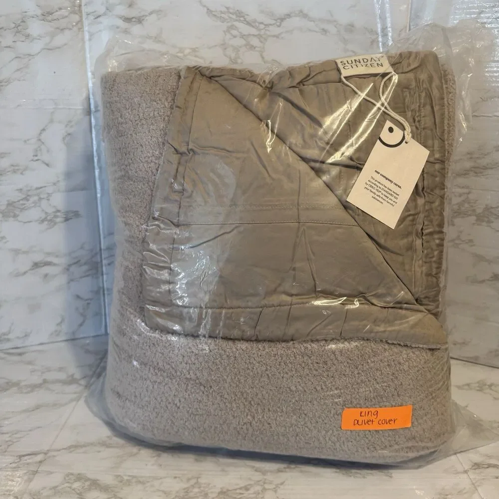 Sunday Citizen Snug Bamboo Duvet Cover In Color Taupe Size Cali King